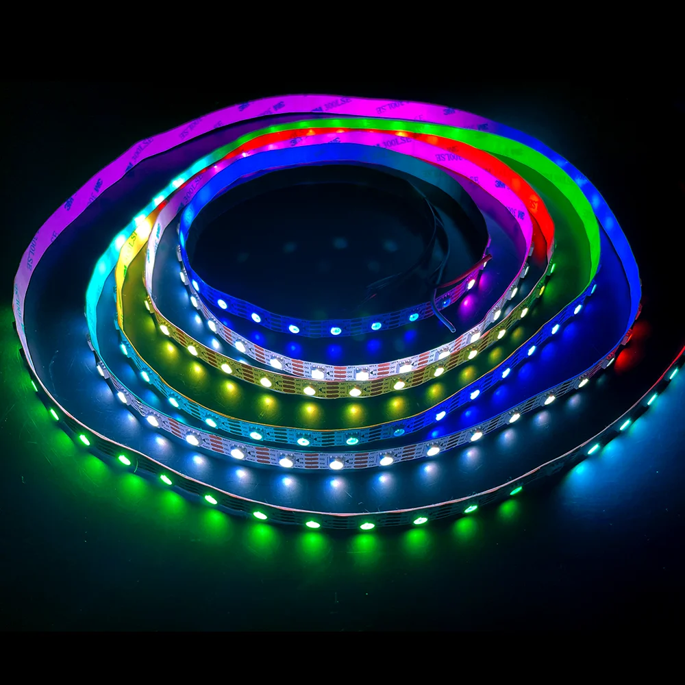 Высококачественная 16 66 резка DC 12 В 8 Вт Волшебная 5050 RGB WS2815 60 светодиодов цифровая Адресуемая светодиодная лента IP65 IP67 Светодиодная