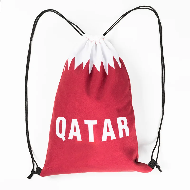 2022 Qatar World Cup Football Top 32 Countries Fan Accessories Souvenir Fan Backpack Nation Cheering Drawstring Pocket