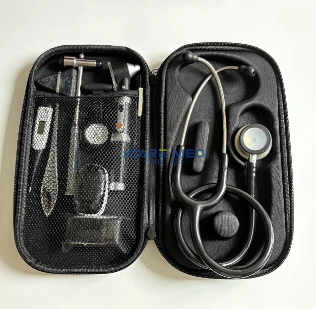 Customize stethoscope kit And Mini Otoscope Set Manual stethoscope case Pen Light Stethoscope Tuning Fork Reflex Hammer