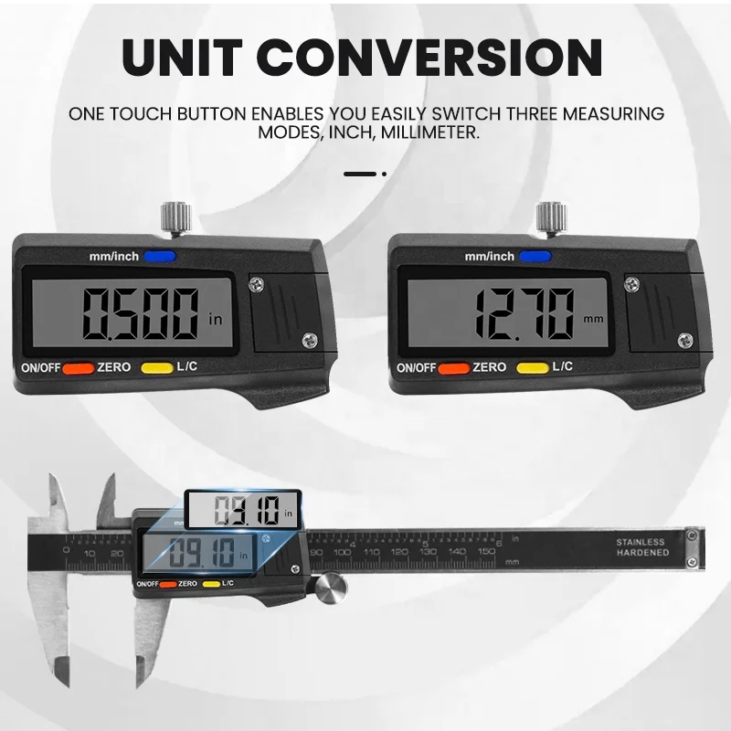 Electronic Micrometer Caliper with Large LCD Screen Auto-Off Feature Digital Vernier Caliper Digital Caliper 150mm