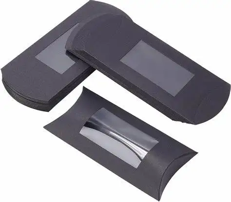 Unique Arc-Shaped Wig Paper Box Packaging Kraft Pillow Paper Box For Hair Extensions Necklace Ornaments