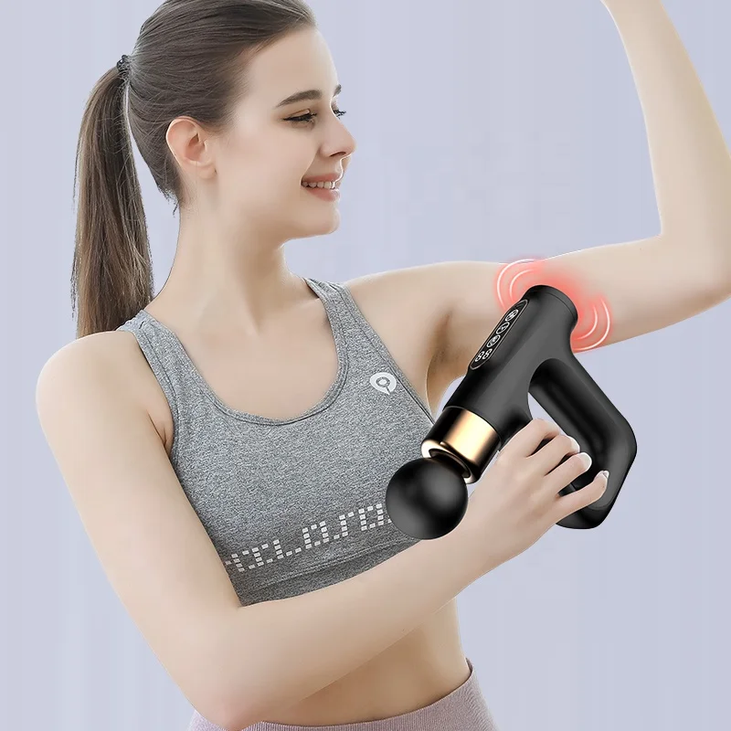Massage gun triangle with charging dock rotating sport massager deep tissue percussion muscle massage gun for athletes