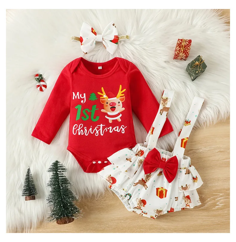 Christmas 2024 Baby Clothing Dress Costume Baby Girls 1st Birthday Puffy Dress Red Clothes Fashion Toddler Girls Clothes