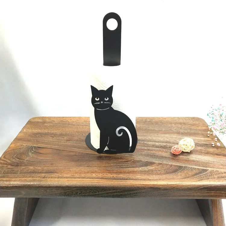 High quality cast iron standing animal profiled tissue roll holder paper towel roll holder