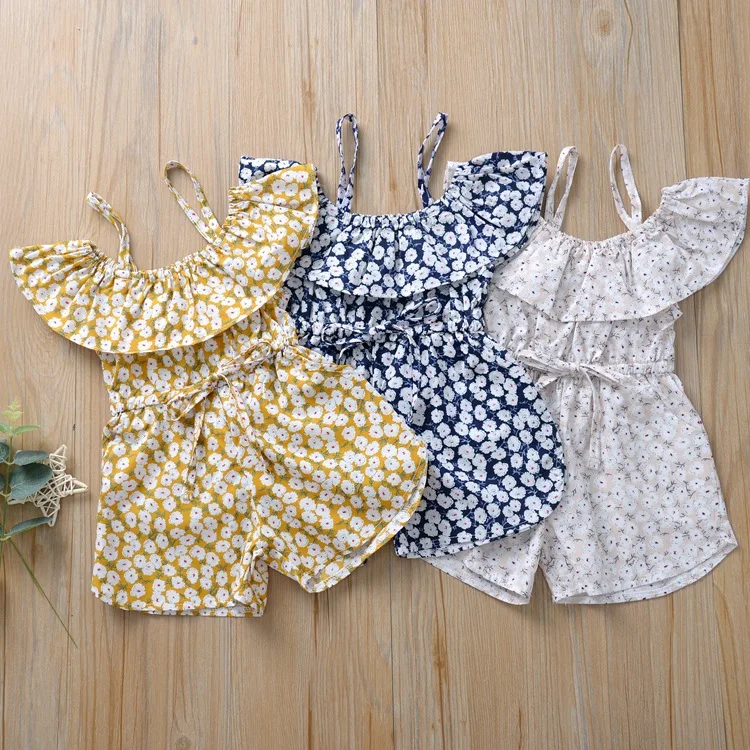 
Baby lovely girl romper print floral with ruffle wholesale pop girls romper new design in stock 