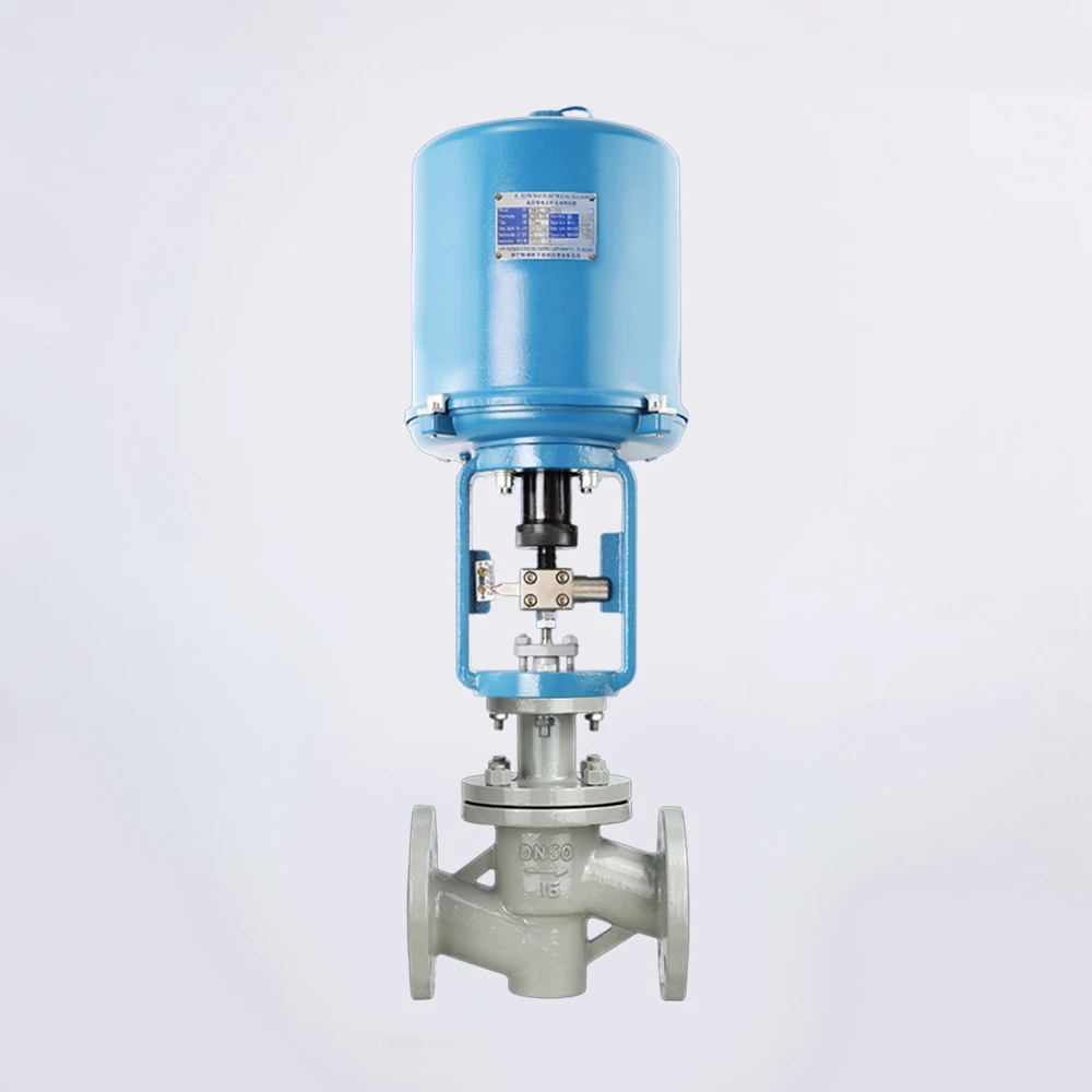 Ptfe line Flange casting Steel electric single seated Control Valve flow steam electric Modulating control Valve