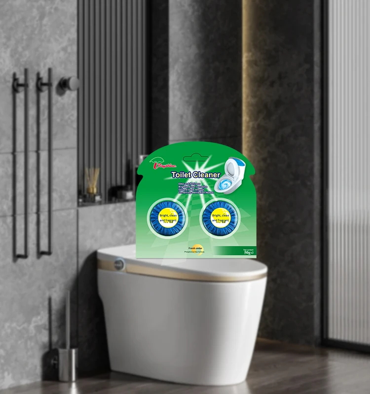 Rayshine wholesale toilet blue bubble Fragrance Block toilet tablet for clean the tank of toilet  50G 2 PCS Travel Set
