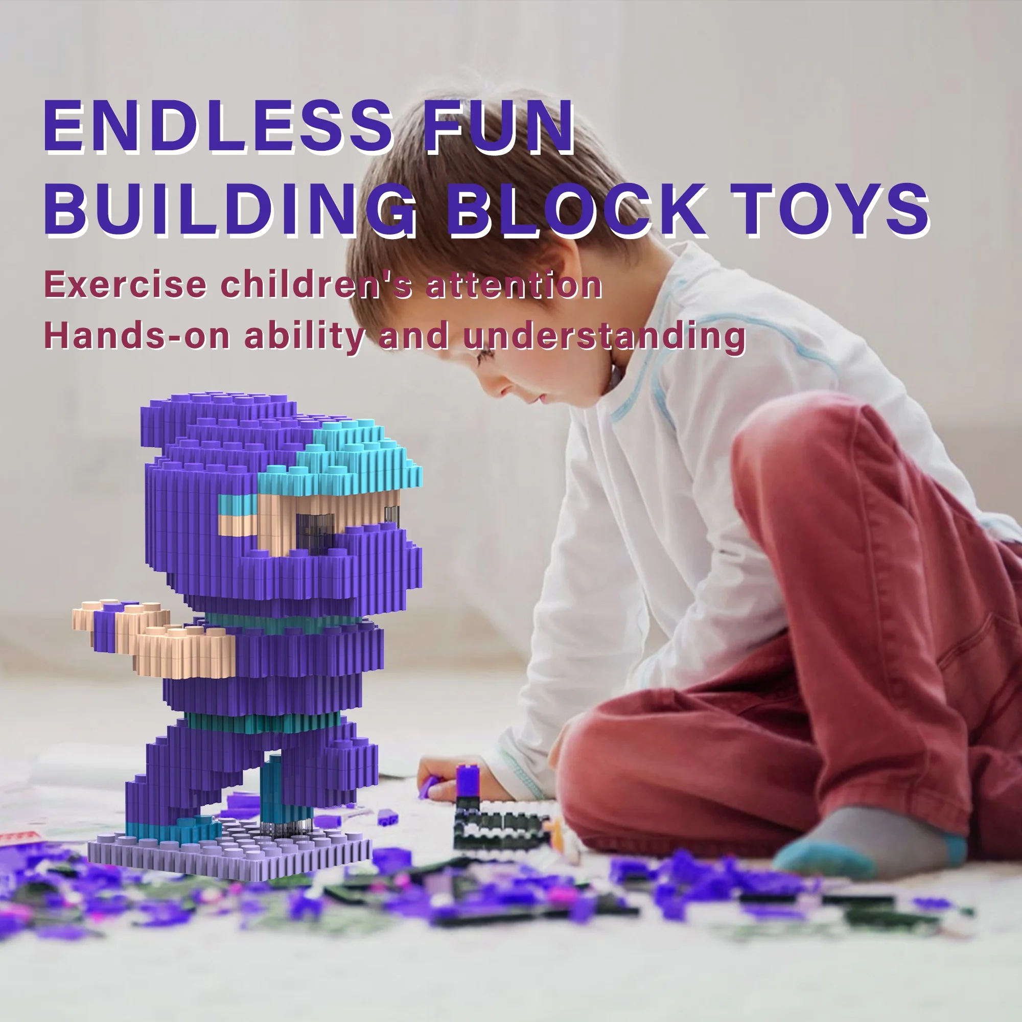 DIY red ninja series creative building blocks - educational toys for friends and family