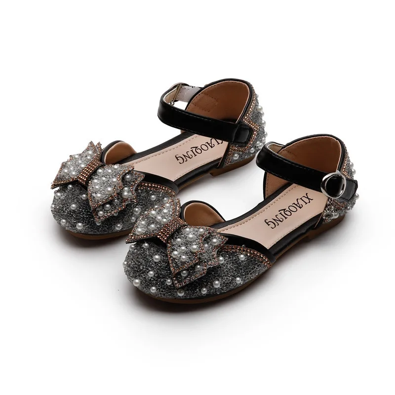 2021 fall new fashion dance shoes Girls bow princess shoes