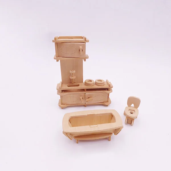 3D wooden educational craft gift decoration puzzle Mini furniture doll house for girl gifts puzzle table educational puzzle