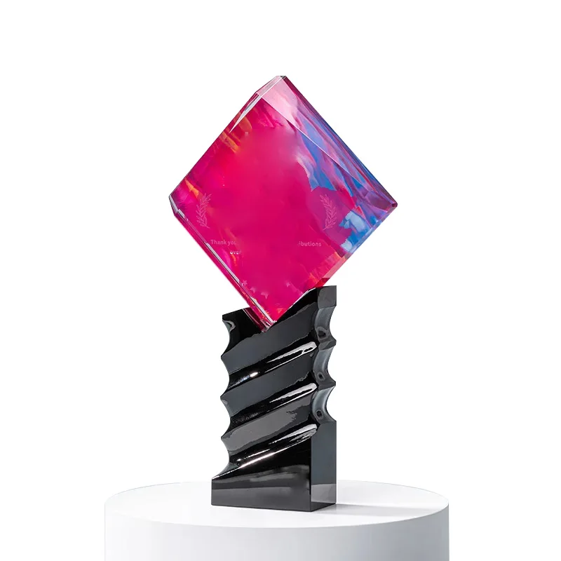 High quality futbol sports trofeos customised sublimation plexiglass crystal trophy