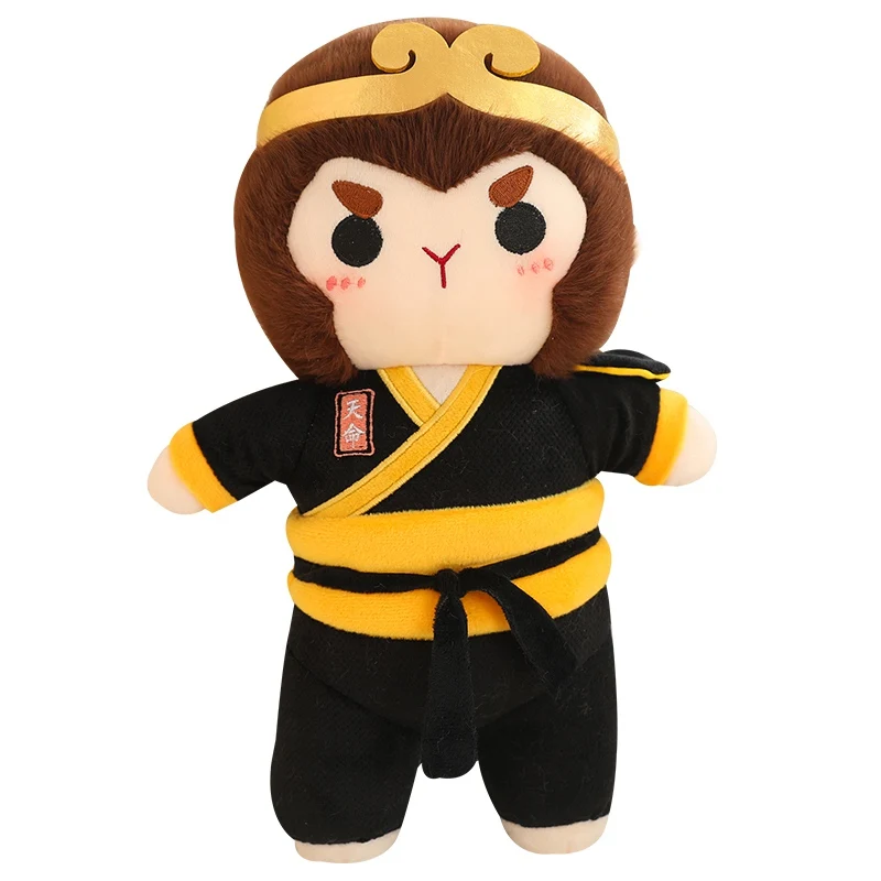 Monkey King Plush Toy Doll Cute Stuffed Animal Gift Game Surrounding Plush Boy Black Birthday OPP Bag Unisex Comforter PP Cotton