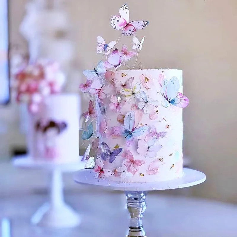 New  Paper Butterfly  cake toppers cupcake decoration Colorful Butterflies set