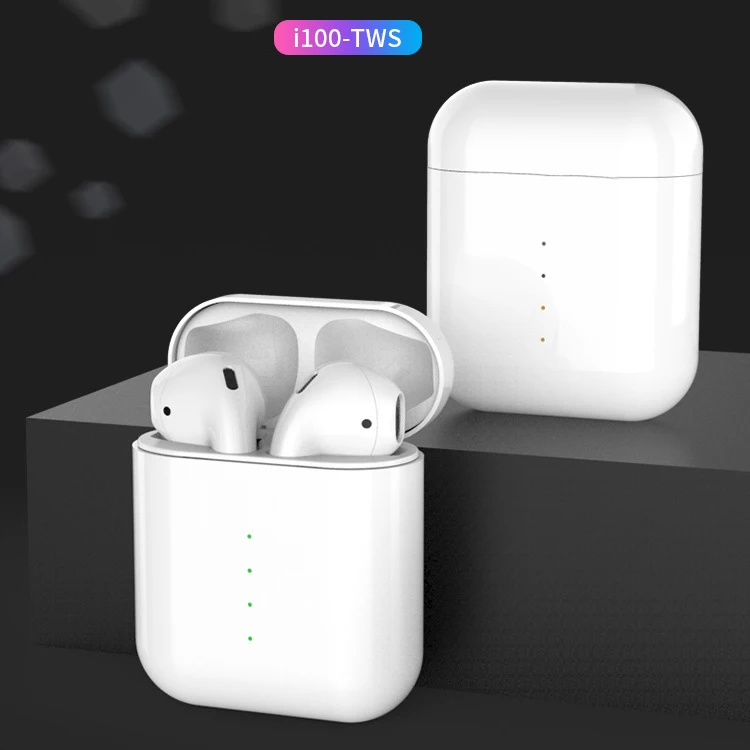 I100 наушники-вкладыши TWS с 1:1 Bluetooth 5,0 беспроводные Bluetooth наушники mini Bluetooth стерео гарнитура Автоматическое Сопряжение по стандарту QI беспроводные наушники