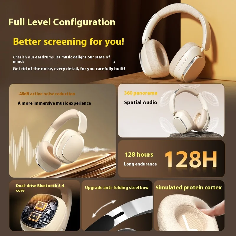 2025 Amazon Cross-Border Private Model Bluetooth Headset High Quality Sports Head-Mounted Noise-Cancelling Ultra-Long Electronic