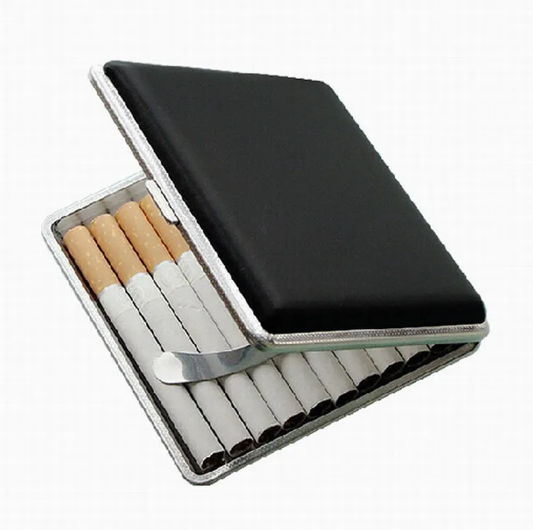Custom Print Smoking box Bling PU Metal Cigarette Case