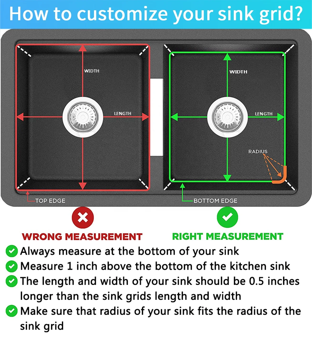 Custom Kitchen Sink Grid Kitchen Stainless Steel Dish Draining Rack Wire Sink Grids