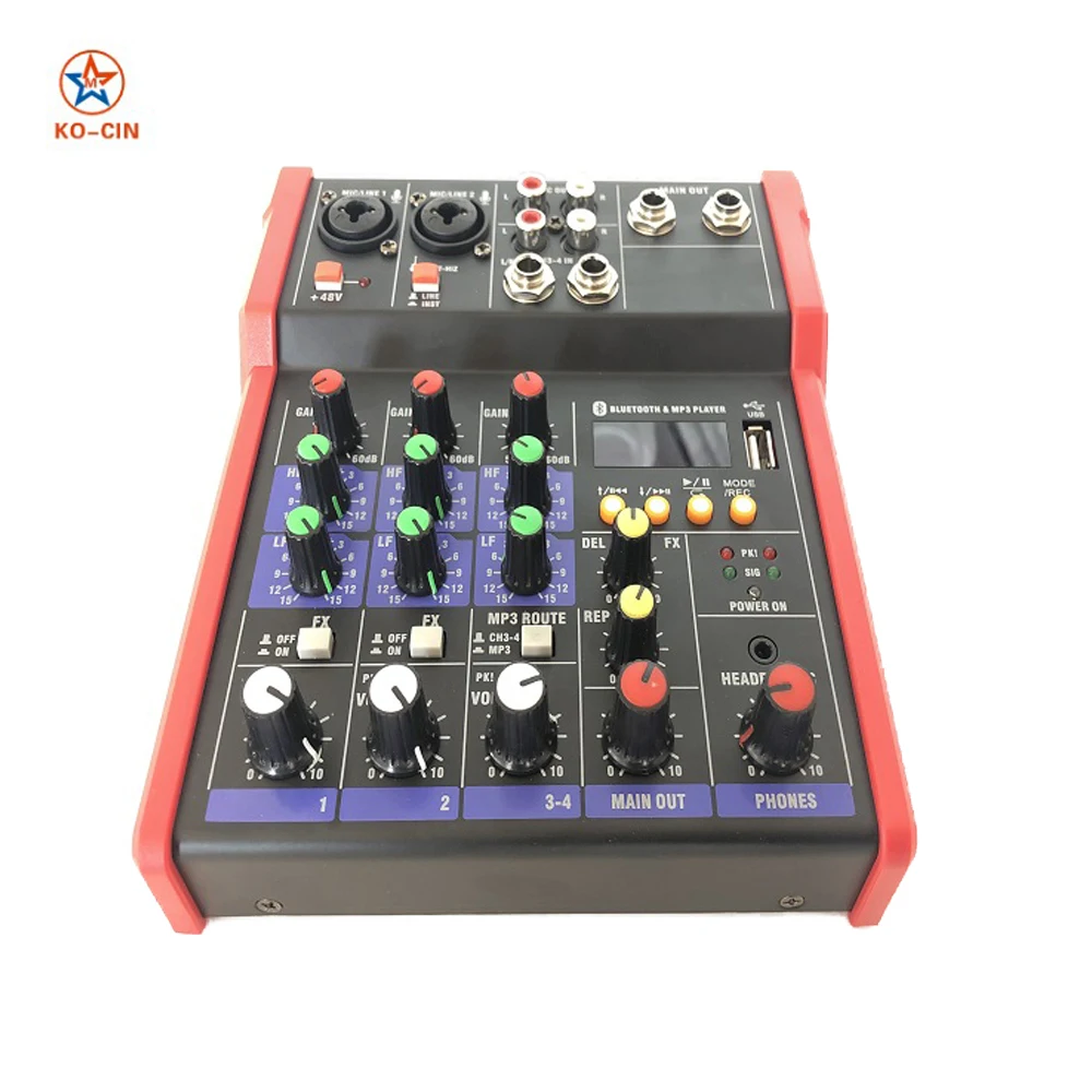 BT смешивания G4 портативная консоль звукомикшер запись 48В эффект 4-канальный аудио микшерный пульт с USB