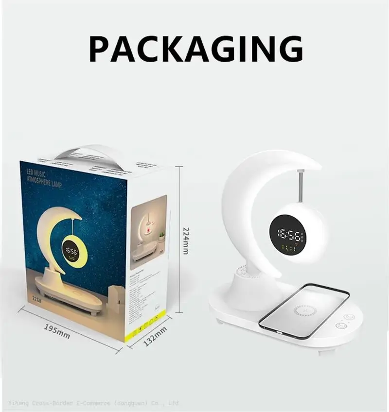 Hot Sale 2023hot Sell 3 in 1 Phone Wireless Charger Stereo BT Loudspeaker Wireless Speaker with Led Bedside Light