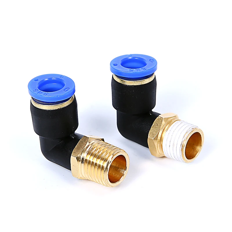 SNS SPL Series Male Elbow Brass And Plastic Push To Connect Pneumatic Tube Fitting