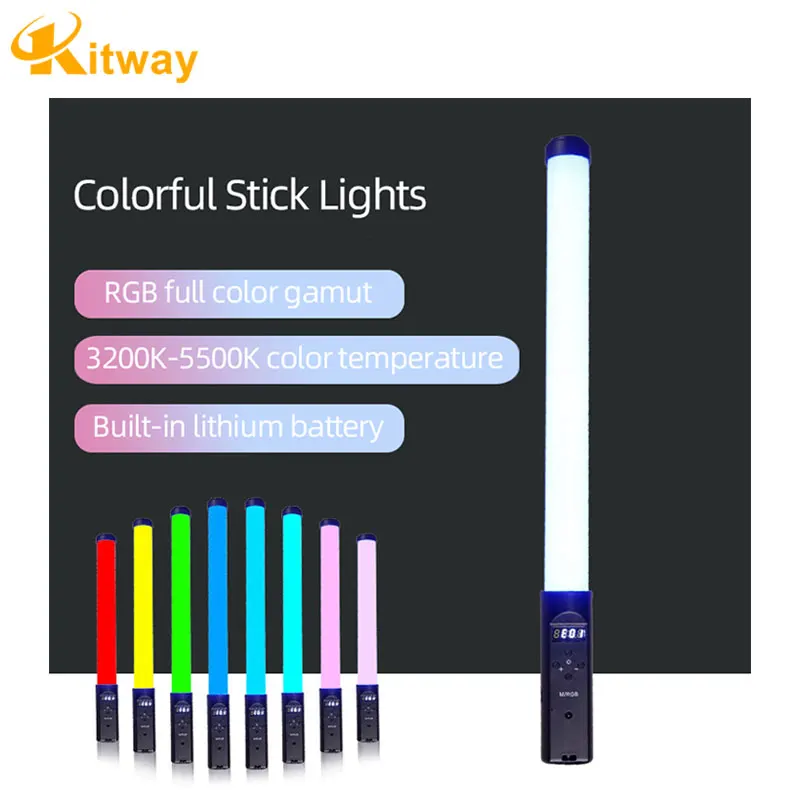 Led color RGB bar lamp photography stick adjustable warm ring fill light bar Chargeable With Remote Control Handheld Tube Light