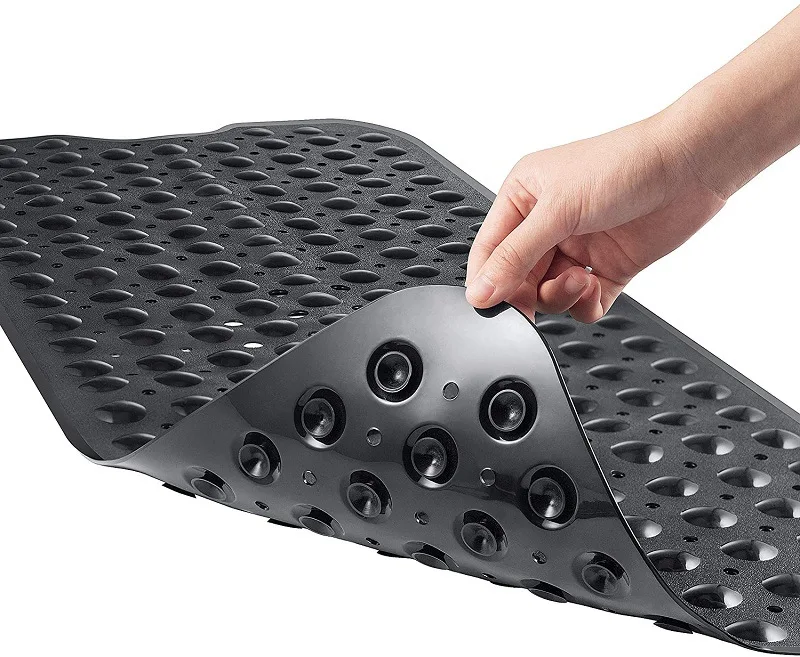 Bathtub and Shower Mats, Extra Long Non Slip Bath Mat 40 X 16 Inch, Bath Tub Mat with Suction Cups and Drain Holes for Bathroom,