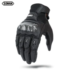 RTS Touch Screen Carbon Fiber suede Leather Moto Riding Glove Men women Motorbike Protective Gear Motocross Gants Luvas MG21