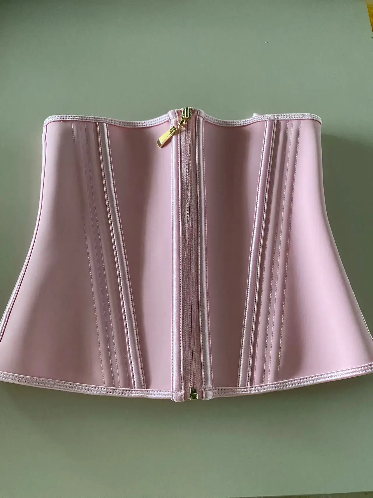 Latex Waist Trainer Shaping Belt Zipper Inner Breasted 13 Steel Bones Tummy Trimmer Slim Belly Body Shaper Sculpting Girdle