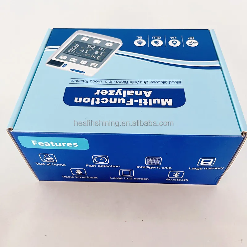 Portable Easy To Use Medical Home Family Hospital Multi-function 3-in-1 Blood Glucose Cholesterol Uric Acid Testing Analyzer