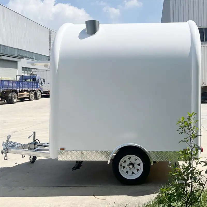 Mobile Fiberglass Round Bbq Concession Ice Cream Food Trailer Hot Dog Cart Small Truck for Usa