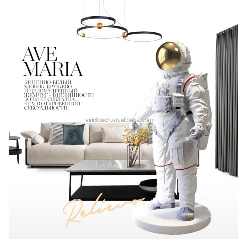 Popular Modern Design Outdoor Decorion Life Size Fiberglass Astronaut Statue in Spacesuit