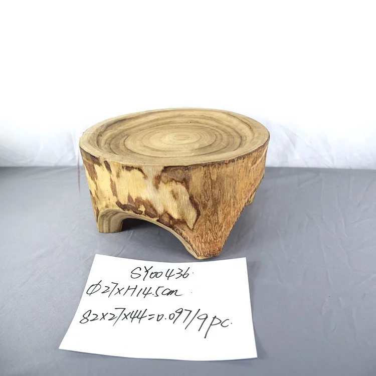 paulownia wooden round bench 01