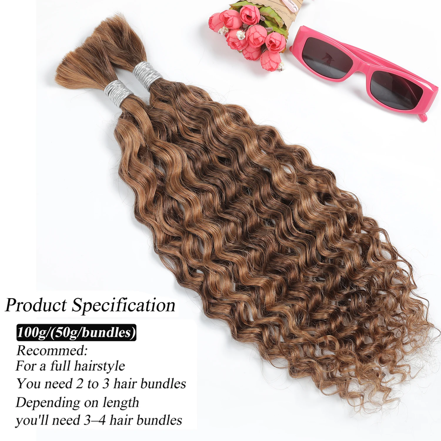 Hot Selling Products 2024 New Arrival 100% raw Hair bulk Weave Water Wave Ombre Highlight Human Branding Hair Extension