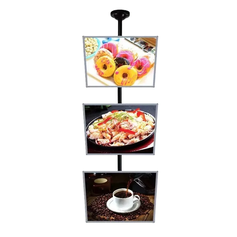 A3 A4 Slim Hang Glass Led Light Box for Advertising Transparent Led Menu Board Display Poster Frame
