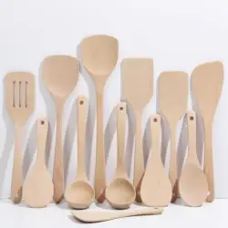 Good factory directly and manufacturers high quality wood handle kitchenware tools utensils with cheap price kitchen cooking set