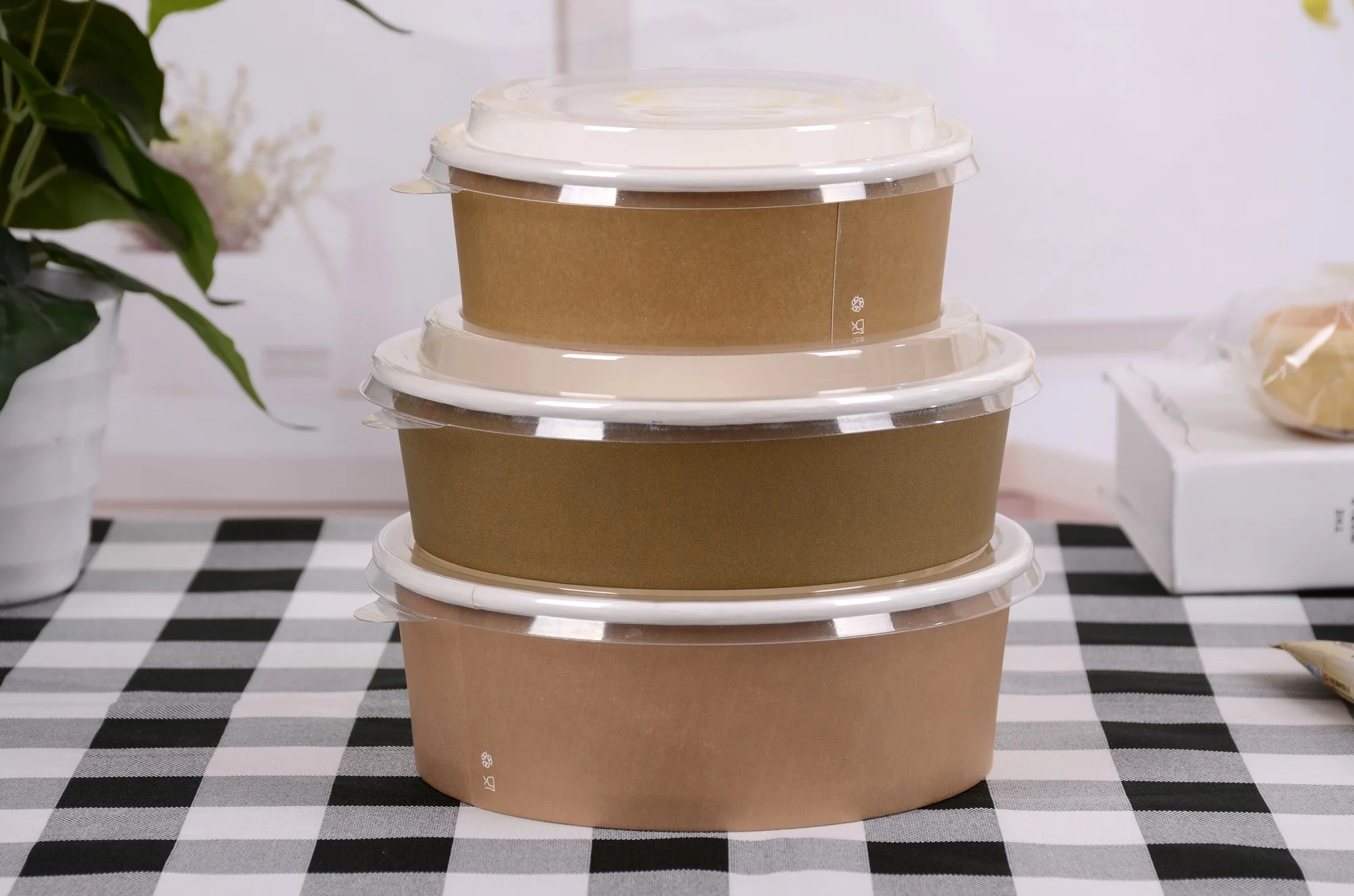 Craft Paper Fast Food Bowl  26oz For Fast Food Takeaway Industry Food Container