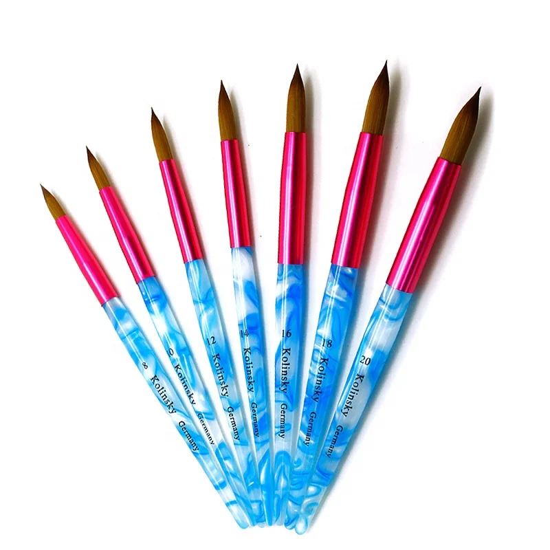 Kolinsky Sable Acrylic Nail Brush Nail Extension UV Gel Builder Tools Beginner DIY Carving  Kolinsky Acrylic Art Nail Brush