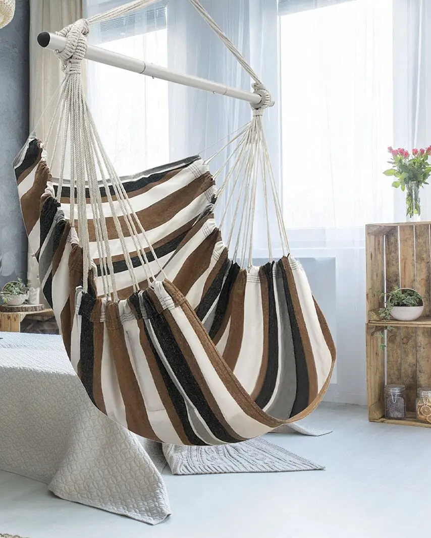 Including two pillows Indoor and outdoor porch can be customized fabric hanging chair can be bracket or tree strap hanging