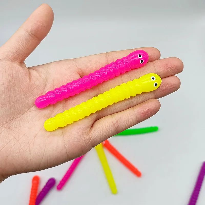 New Cheap Relaxing Toys Colorful String Fidgets Sensory Worm Stretchy Caterpillars Fidget Toy for Kids