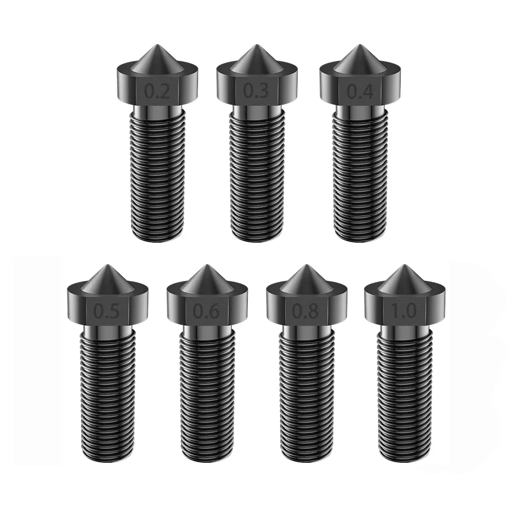 Volcano Nozzle Hardened Steel E3D V5 V6 M6 1.75mm 3D Printer Nozzle 0.4mm 0.2mm 0.3mm 0.5mm 0.6mm  0.8mm 1.0mm