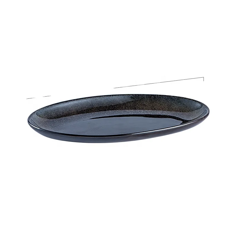 12.5 Inch wholesale ceramic oval plate ceramic baking pan oval roast pan for restaurant/hotel