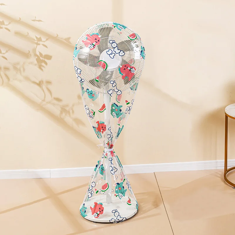 All Cover Floor-standing Electrical Fan Dust Cover Waterproof PEVA Anti Baby Finger in Protection Fan Cover Organizer