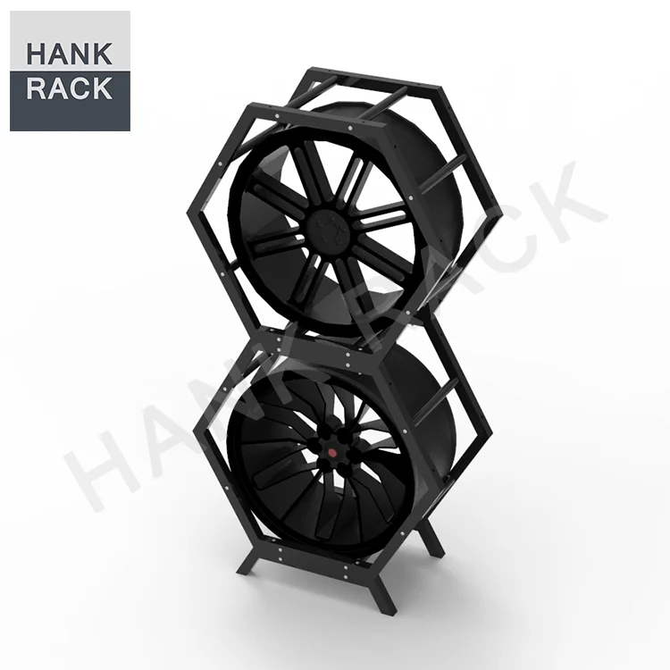 Honeycomb hexagon car rim display stand alloy wheel display rack wheel rim display rack