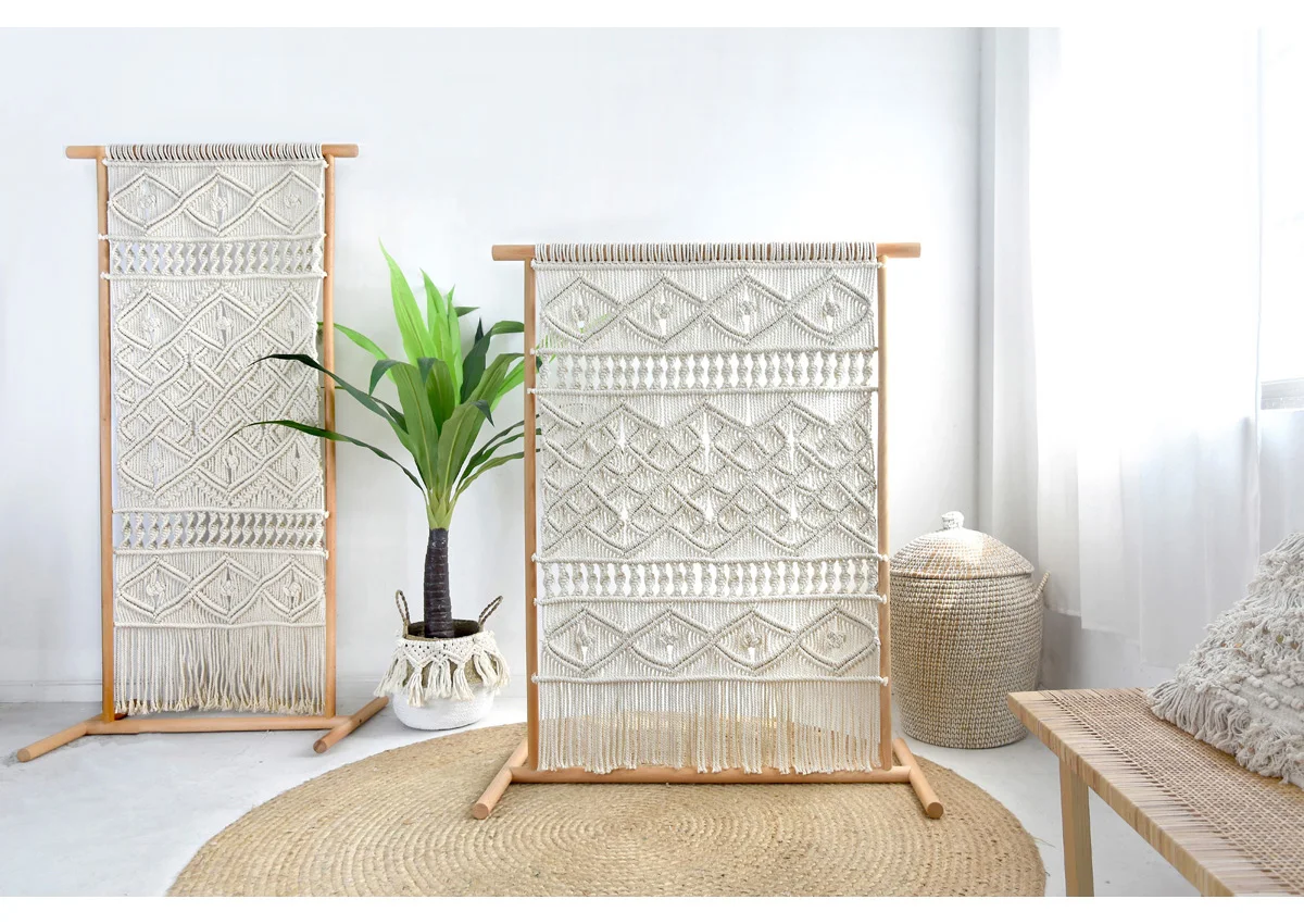 2023 HOT Bohemian Style Handmade Portable Folding Wood Privacy Screen divider Living Room or Hall Screen divider