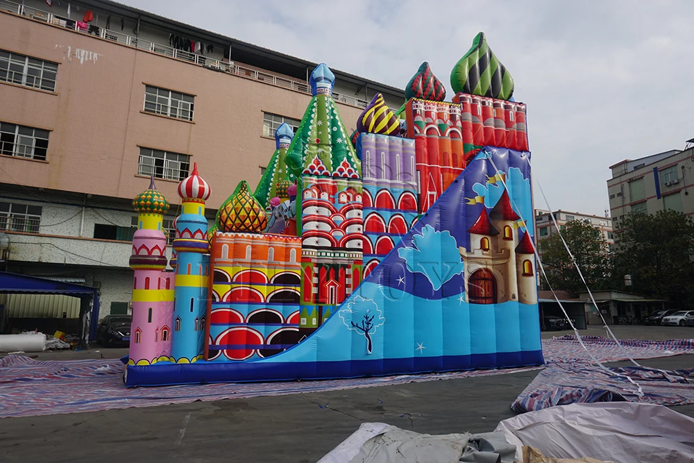 Huge inflatable slide stimulates the amusement park slide 0.55mm PVC non-toxic material