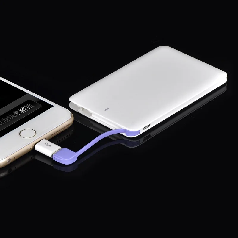 Портативное зарядное устройство с подарочной картой 2600 мАч, компактное карманное портативное зарядное устройство