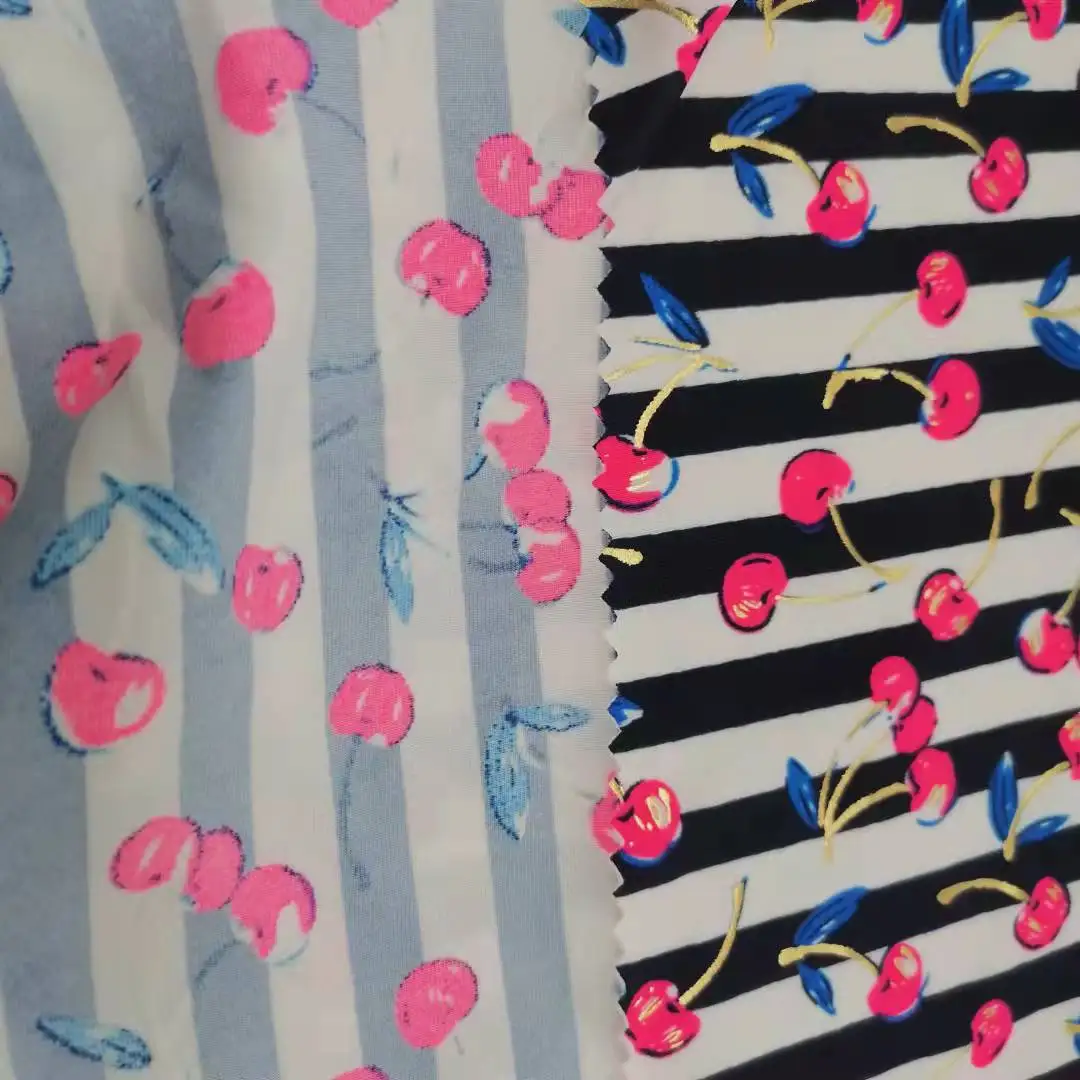 Breathable Uv-proof Printed 85 Polyester  15 Spandex Interlock Fabric for Shirt Yoga Legging Sportswear Garment