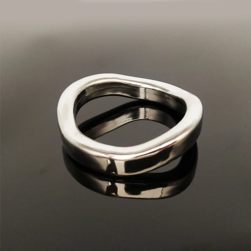 FRRK 304 stainless steel Curved cock penis ring sex products metal cock and ball rings for man