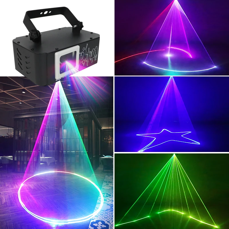 Animation Laser Light DJ  Stage Party Lazer Light 3D RGB Full Color DMX512 Sound Great for Wedding Party Disco  Bar Club Stage