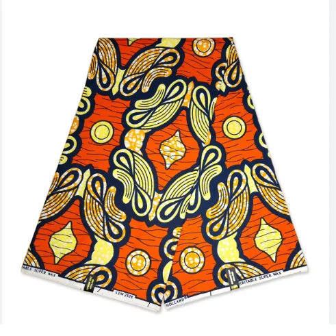 Wholesale Ghana Ankara Style Wax Fabric African Wax Print 6 Yards Block Cotton African Dresses Material